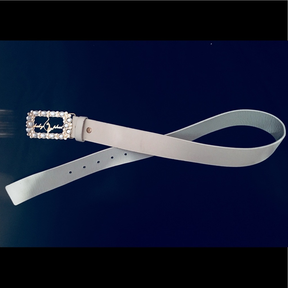Baby Phat Rhinestone White Belt
